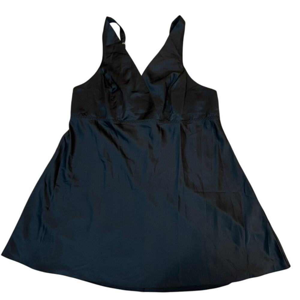 Rya Collection Chemise Women 3X Black Satin‎ V-Neck Sleepwear 400X